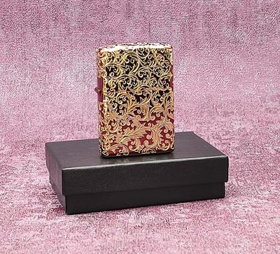 فندک زیپو اورجینال رنگ قرمز طلایی 14136 Zippo
